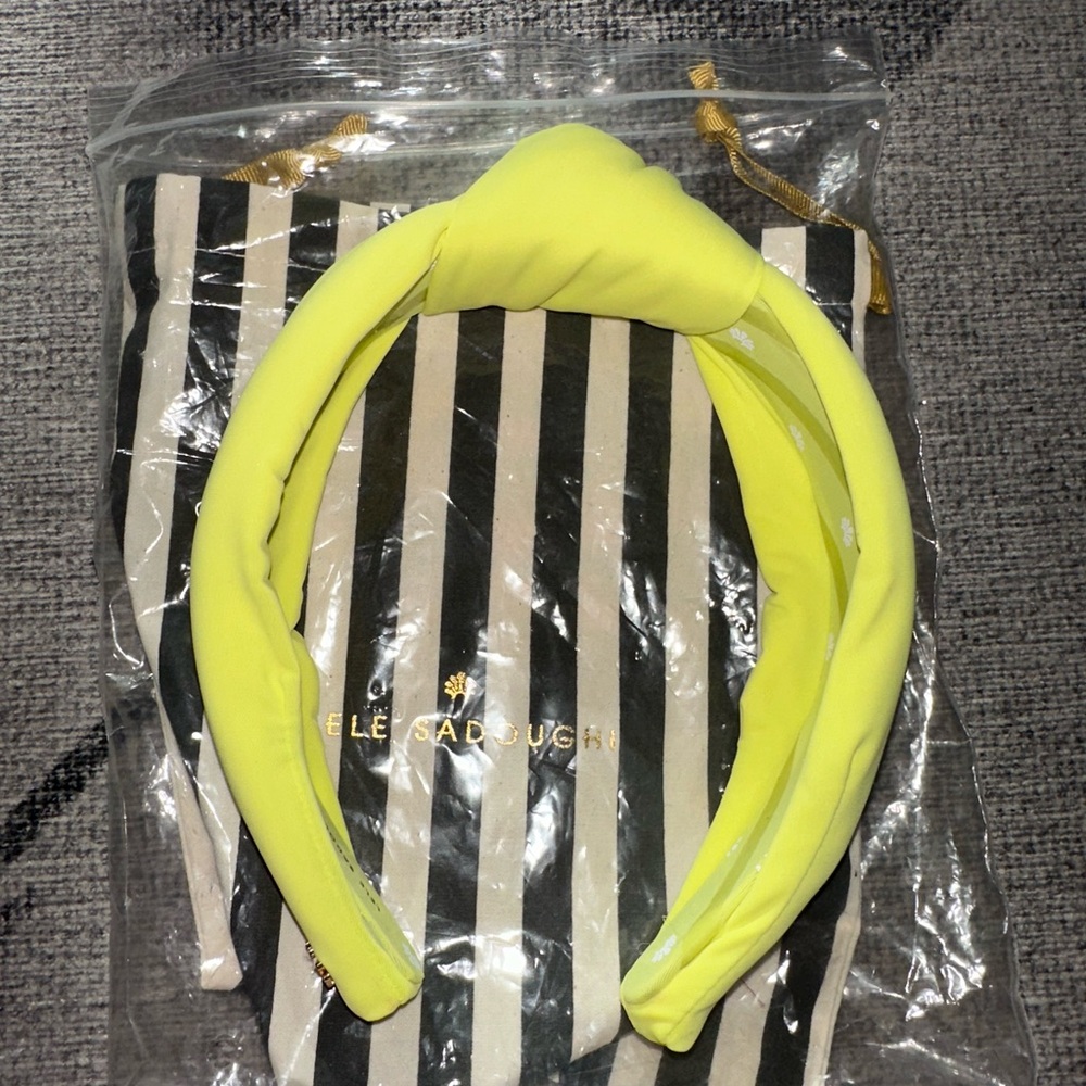 Lele Sadoughi Neoprene Knotted Headband in Electric Lemon